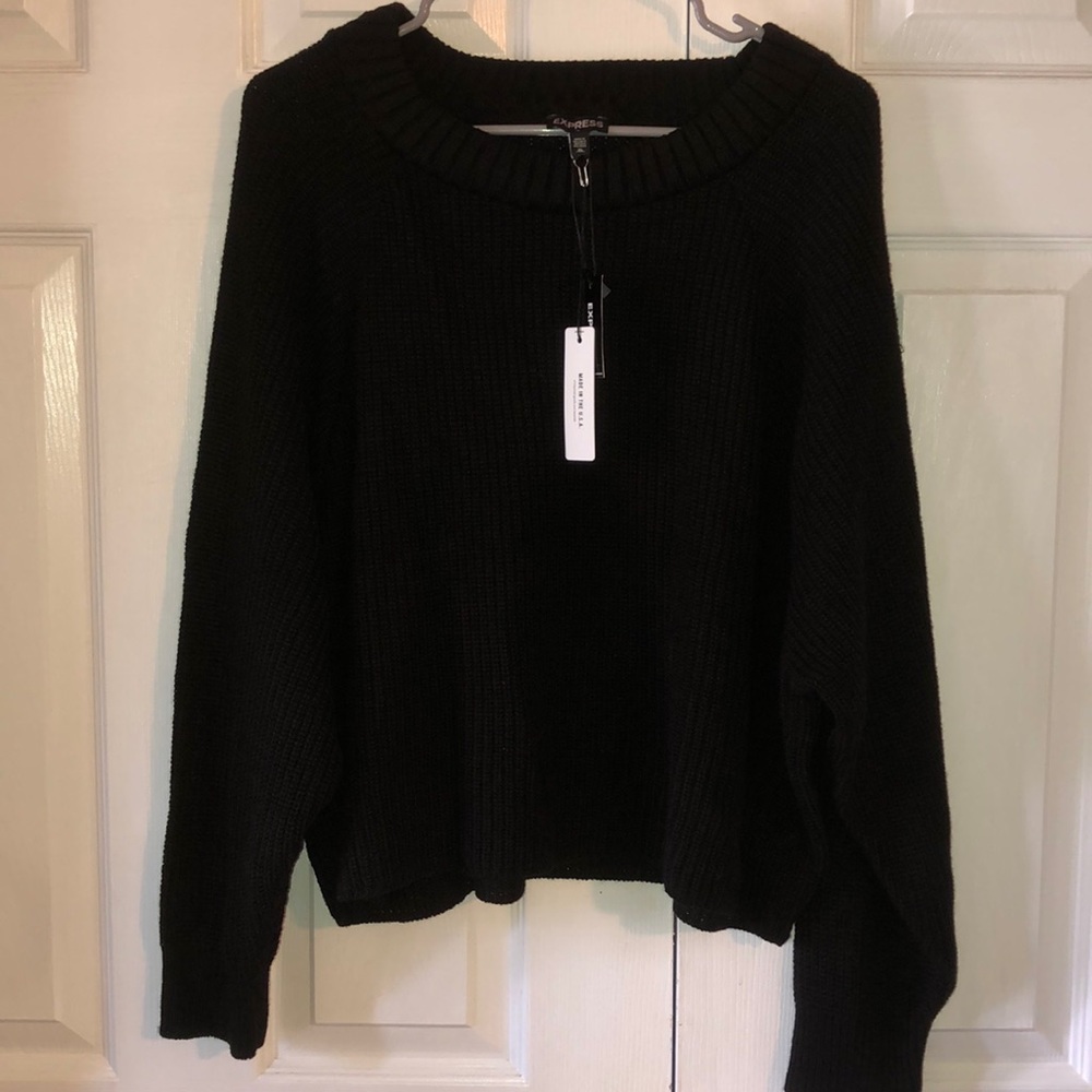 🙇‍♀️Express black knit crop sweater